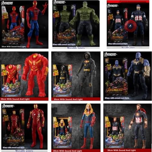 Marvel Super Heroes Avengers Endgame Thanos Hulk Captain America Thor Venom Action Figure Toys Doll for With Sound And Light