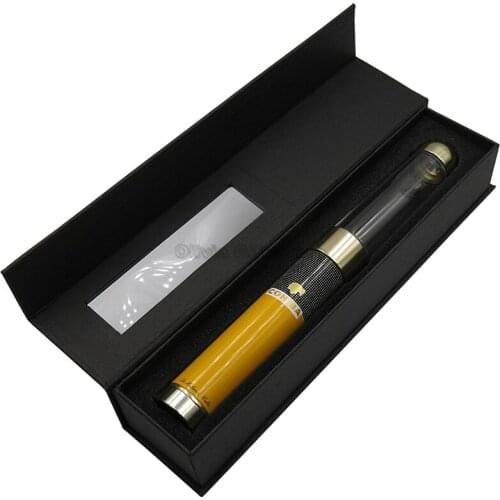 COHIBA Flexible Antihunting Cigar Tube Plastic Metal Cigar Box Travel Humidor Single Holder Cigar Jar W/Gift Box Tobacco Storage