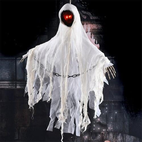 Halloween Scary Hanging Ghost Halloween Animated Horror Sound Skull Ghost Halloween Decoration Props HM16