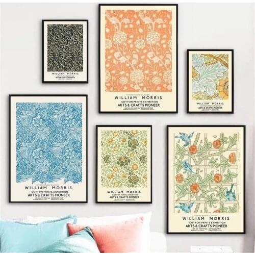 Retro William Morris Canvas Painting Victoria and Albert Museum Exhibition Posters Prints Wall Pictures for Living Room Decor