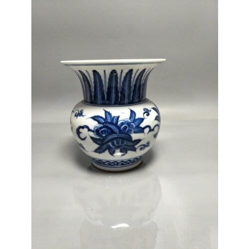 RARE MingDynasty porcelain vase,Blue and white,Flower,Hand-painted crafts,Collection&Adornment,Free shipping