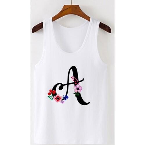Sexy Women Vest Tank Tops Camisole Fashion 26 letters Print Couple T-Shirts Streetwear Harajuku Casual Sleeveless Female Clothes