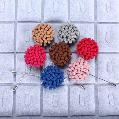 Fashion Brooch Pin Wholesale Brooch 5Pcs/Lot Fabric Flower Brooch Lapel Pin For Men Brooches