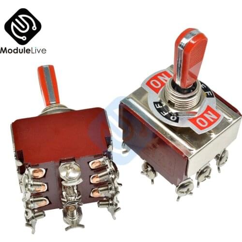 E-TEN(A)9310 12mm Toggle Switch S Double Throw SPDT ON-OFF 250/16A 1/4 Inch Mounting 33*27.6MM 3Positions 9Pins