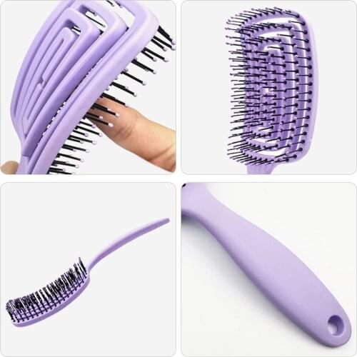 Hollow Arc Mosquito Coil Smooth Hair Large Curved Comb Octopus Brush Massage Hair Care Styling Tool