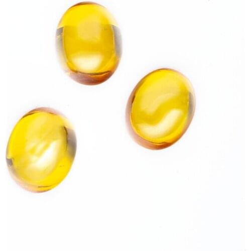 Size 4x6~9x11mm Oval Shape Cabochon Golden Yellow Synthetic Cubic Zirconia