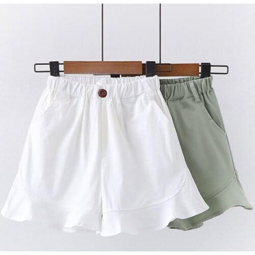 Plus Size Baby Girls Shorts For Kids Summer Trousers Clothes Children Pants Toddlers solid white green