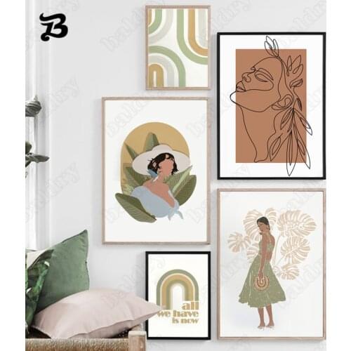 Nordic Abstract Canvas Painting Wall Art Modern Fashion Woman Posters and Prints Wall Pictures Decoration Line Art Wall Decor