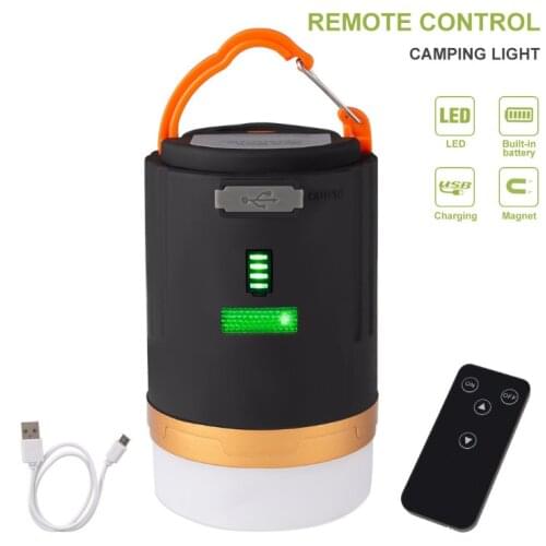 Remote Control LED Camping Light USB Rechargeable 4800mah Battery Outdoor Camping Lamp Portable Lanterns Emergency Lights