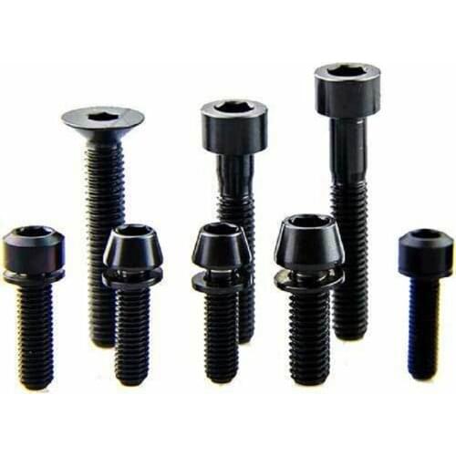 Titanium Tapered/Cylinder/Countersunk Bolts Screws BLACK4Pcs M6 x20/30mm