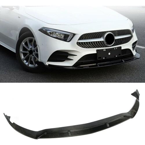 Carbon Fiber Style Car Front Bumper Lip Spoiler Kit Guard Trim For Mercedes Benz W177 A-Class A220 2019 ABS Plastic