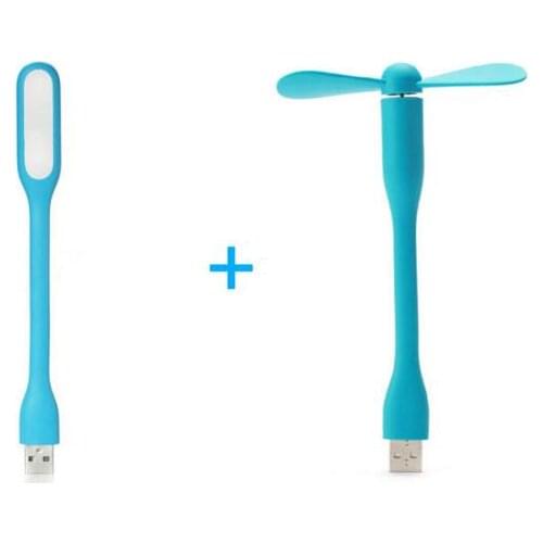 USB Fan Flexible Portable Mini Fan and USB LED Light Lamp For Xiaomi Power Bank & Notebook & Computer Summer Gadget 2017 Hot
