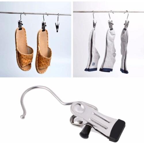 Stainless steel Boot Hanger Clip Curtain Holder Laundry Hook Hanging Clothes Pin