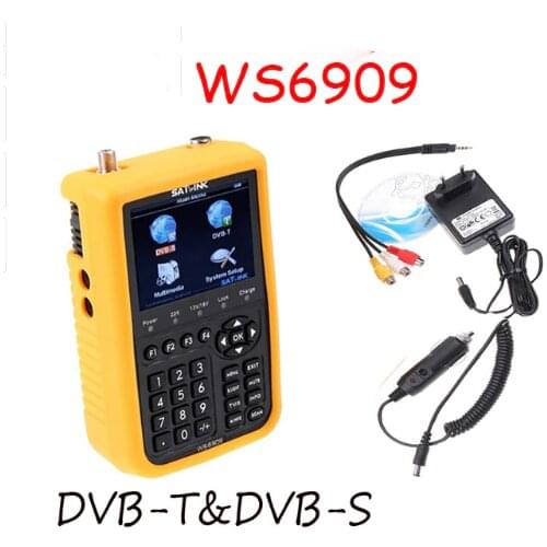 Ws6909 3.5'' DVB-S DVB-T Combo Finder WS-6909 Satellite Terrestrial Signal meter satlink WS 6909