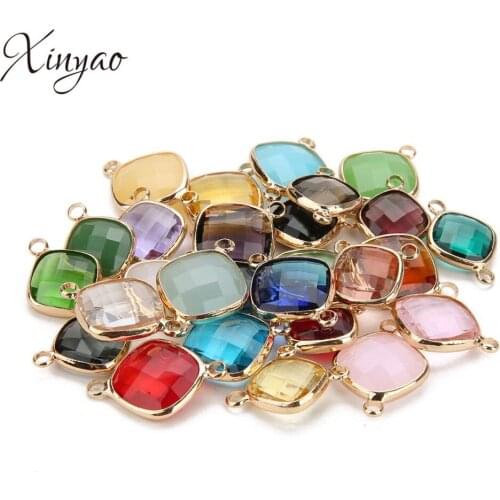 XINYAO 5pcs/lot Fashion Glass Charms Crystal Beads For Women Diy Birthstone Charms Necklace Pendant Bracelet Jewelry Accessories