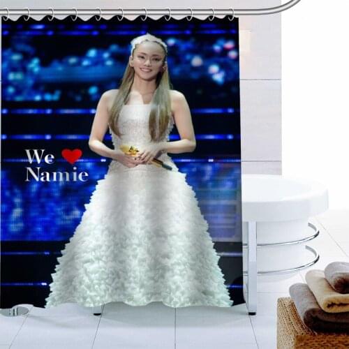 100% Polyester Fabric Custom Namie Amuro Shower Curtain Modern Bathroom Curtain Waterproof With Hook Bath Curtain