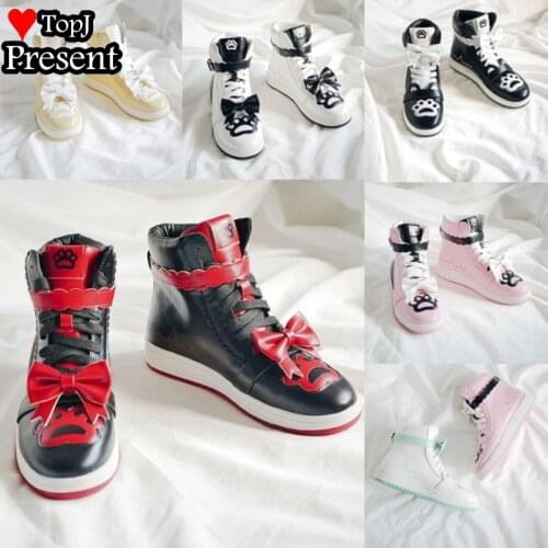 Women girl lolita shoes Cats paw lovely short ankle boot sneaker cosplay matching shoes lots colour