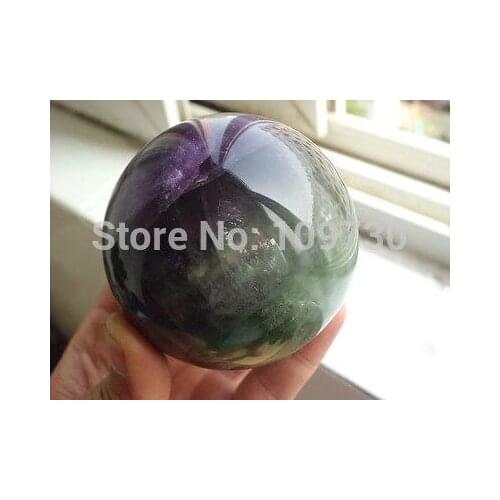 001045 NATURAL Purple Fluorite quartz crystal sphere ball healing China
