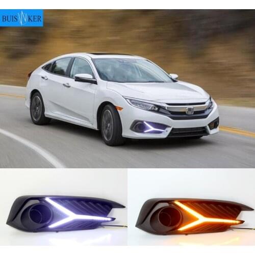 1 set For Honda Civic 10th 2016 2017 2018 LED DRL Daytime Running Light Daylight fog lamp Rear brake tail light