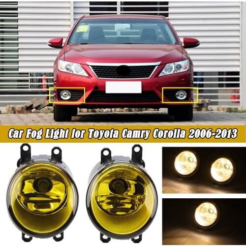 1 Pair Front Fog Light Lamp Yellow Lens w/H11 Bulb For Toyota Camry Corolla 2006-2013 Front Bumper Driving Fog Light Assembly