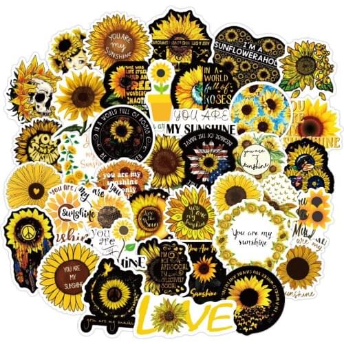 10/30/50PCS Skull Sunflower Cartoon Graffiti Suitcase Laptop Skateboard Guitar Water Cup Helmet Sticker Decoration Wholesale