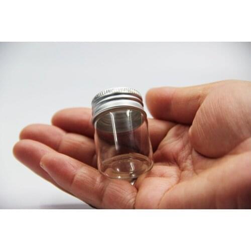 10pcs 30*40mm 15ml Tiny Small Clear Wish Bottles Glass Vials Containers Jars With Screw Caps For Wedding Holiday Decoration