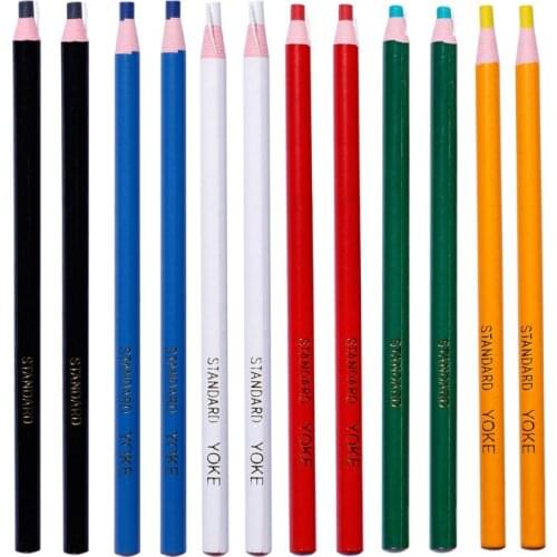 12Pcs Peel Off Marker Grease Pencil Colored Crayon Pen Paper Roll Wax Pencil For Metal Glass Fabric Art Supplies