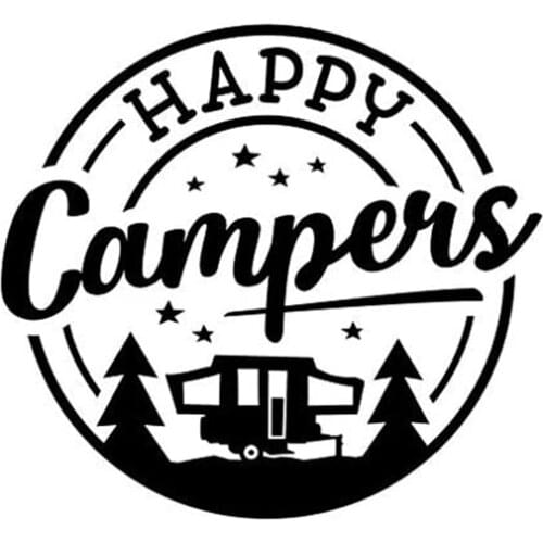 13cm*13cm Happy Campers Stars Car Sticker Sunscreen Personalized KK Vinyl Decal Truck Motorcycle Auto Accessories Decoration