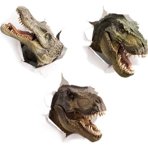 3D Dinosaur Crocodile wall sticker kids room Bathroom cupboard decoration home Decals wallpaper Broken wall toilet Stickers