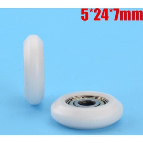 5*24*7mm POM nylon plastic pulley injection molding pulley for DIY 3D printer ball bearings 625zz R type wheel