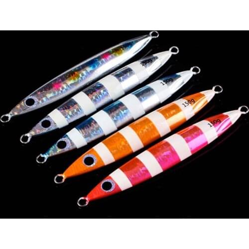 5PCS Deep sea Glow Slow Jig Hook Jigging Night Fishing Jigging Lure Jigbait spoon baits 80g 100g 150g 200g