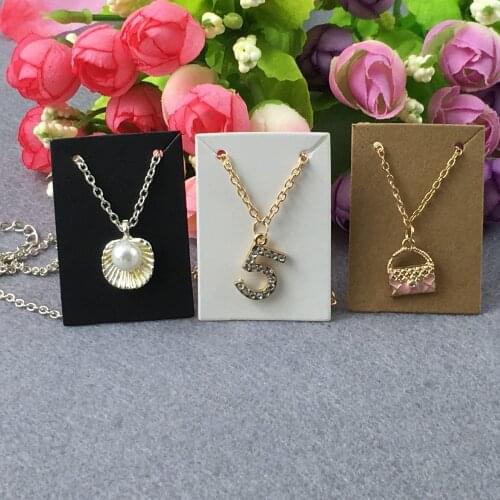 500PCS/Lot 5x3.5cm New fashion jewelry cards kraft pendant cards brown cardboard display card blank small necklace cards