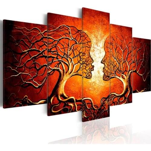 Home Decor 5D Diamond Embroidery 5 Pcs Painting Tree Branches Full Round Drill Cross Stitch Picture Abstract Handmade Wall Art