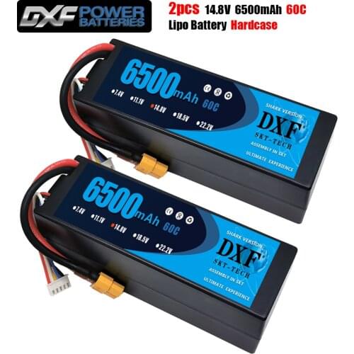DXF POWER 6500mAh Lipo 4S 14.8V 60C 120C Hard Case Lithium Polymer Battery battery for RC Car Boat Drone Robot FPV truck