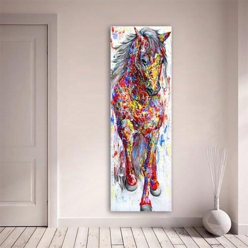 Diamond Embroidery Full Display Colourful Horse 5D Diamond Painting Animal Full Square Picture Rhinestone Mosaic Diamond Rp518