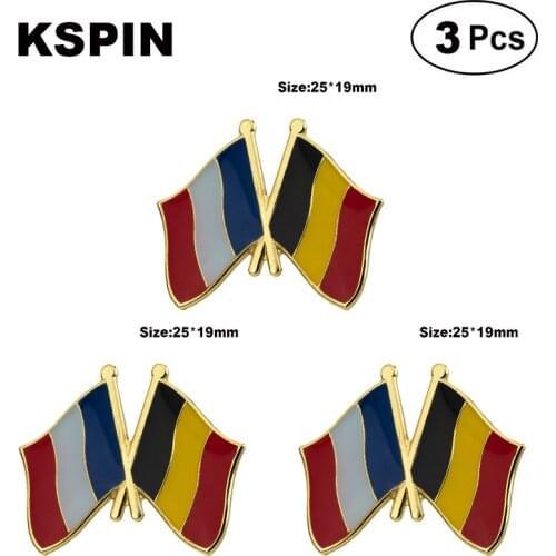 France & Belgium Lapel Pin Brooches Pins Flag badge Brooch Badges