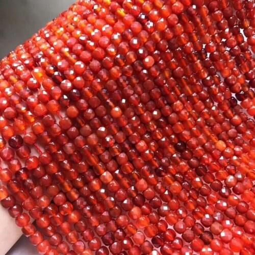 LOOSE BEADS Red Ggate square faceted 4-4.5mm wholesale for DIY