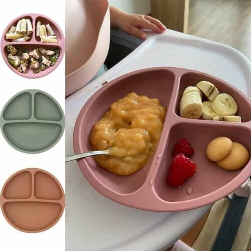 Baby Silicone Dining Plates Toddler Kids Lovely Smile Face Lunch Tableware Kitchen Fruit Dishes Children Feeding Dinner Bowls
