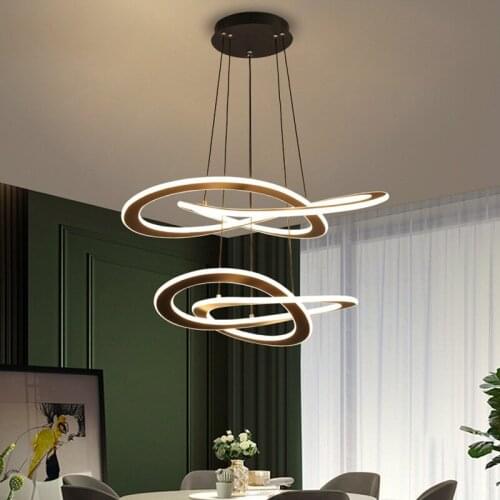 Double-sided luminous aluminum silicone LED chandelier Living room bedroom study room dining room lamp Commercial office lights