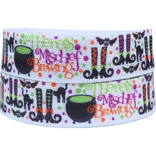 FLRA FOE Lovely little candy cup printed fold over elastic for Halloween headband