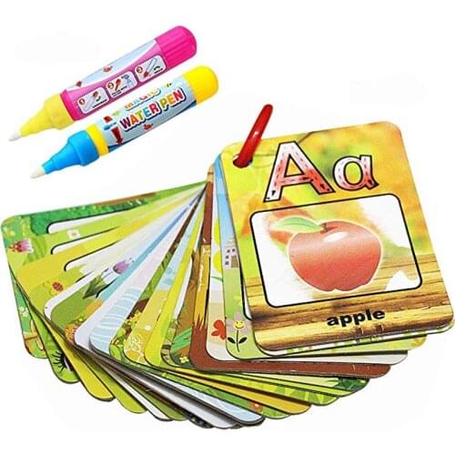 Water Drawing Card English Learning 26 Alphabet Coloring Book Water Painting Board Early Recognize Educational Toys for Kids