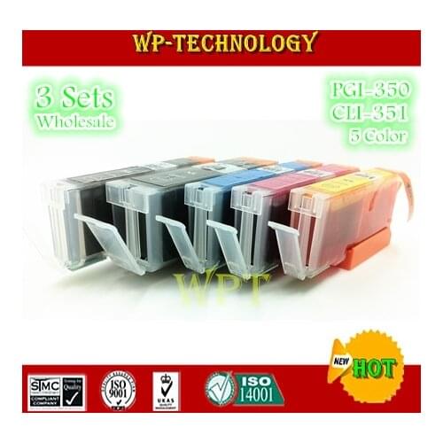 15PK 5 color compatible ink cartridges suit for PGI350 CLI351 suit for Canon MG5430 5530 6330 7130 iP7230 IP8730