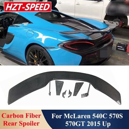 N Style Real Carbon Fiber Rear Trunk Wing Spoiler For McLaren 540C 570S 570GT Car Body Modification Kit 2015 Up