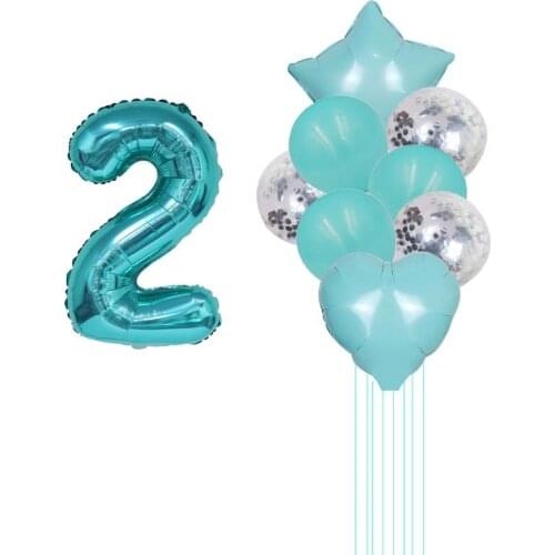 10pcs/set Tiffany Balloons Set 32inch Latex Confetti Helium Air Ball Multicolor Wedding Birthday Party Decoration Supplies