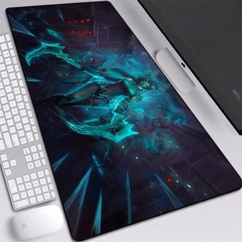 League of Legends Hero Akali Printed Pads Mice for Gamer Dirt-resist Soft Rubber with Sewn Edges Big Desktop Mat 80x30/90x40cm
