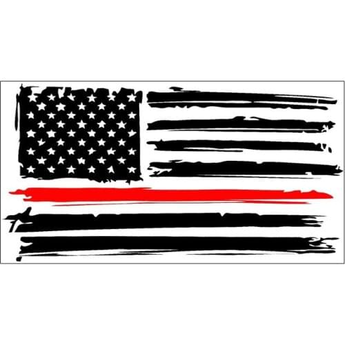 New Figefighter American Flag USA High-quality Car-Stickers Decals Cover scratches Rear Windshield Trunk Bumper KK16*8cm
