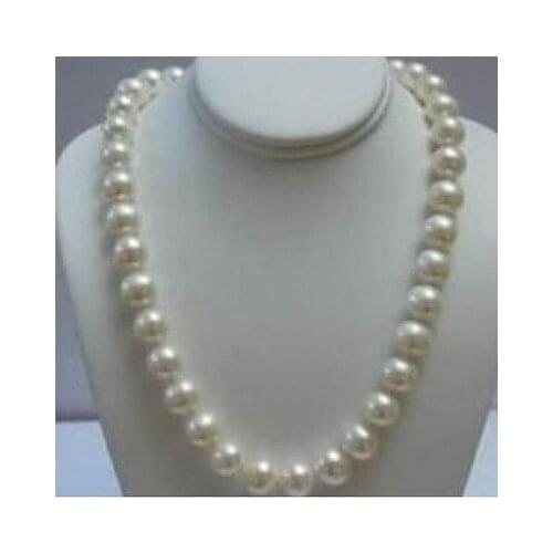 REAL CHARMING NATURAL 10-11MM SOUTH SEA WHITE PEARL NECKLACE 14k CLASP