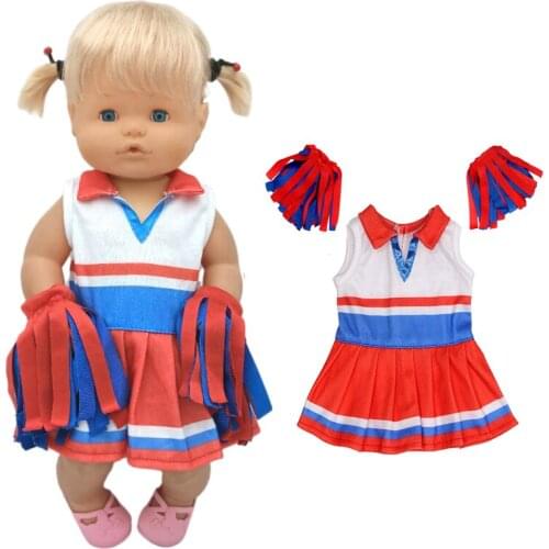 Baby Doll Dress 40cm Cheerleading Uniform For 16" Nenuco Doll Clothes Ropa Y Su Hermanita Children Girl Gift