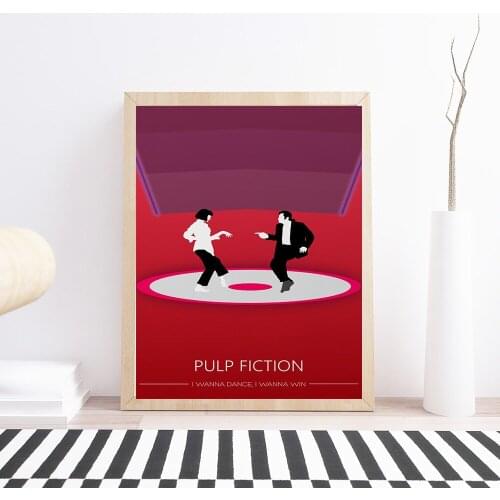 Pulp Fiction Poster Art Print Classic Movie Dance Poster Minimalist Wall Art Move Canvas Painting Wall Picture Home Decor