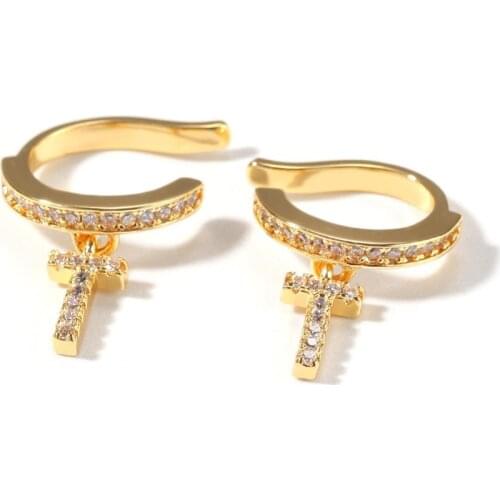 Hip Hop Luxury Micro-Pave zircon ear clip Micro Paved Cubic Zircon Square Gold Silver Color For Women Fashion Jewelry Gifts